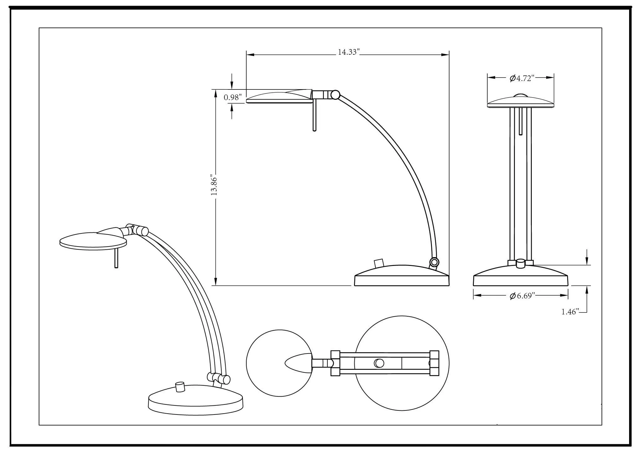 Dessau Arch Desk Lamp in Satin Nickel