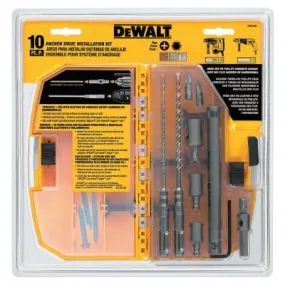 DeWalt® 10 Piece SDS Plus Hex Bit Kit, 5/32 in & 3/16 in, Carbide Tipped, DW5366