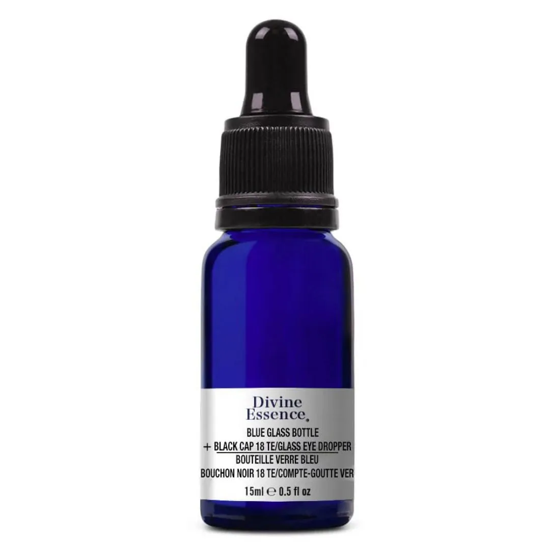 Divine Essence Blue Glass Bottle - Dropper (15ml)