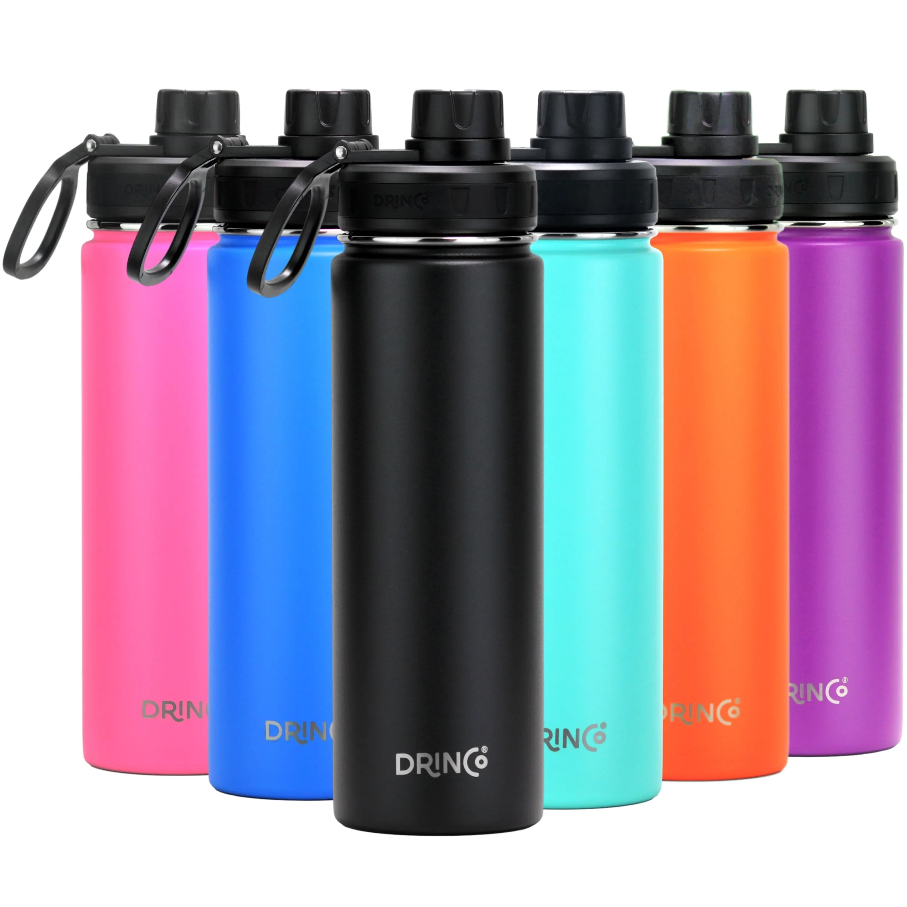 DRINCO® 22oz Stainless Steel Sport Water Bottle - Black