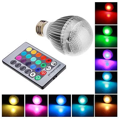 E26/E27 9 W Integrate LED RGB LM RGB Remote-Controlled Globe Bulbs AC 85-265 V