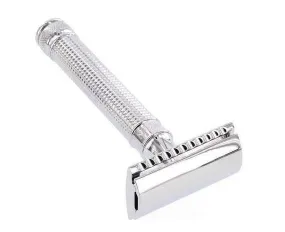 Edwin Jagger Double Edge Safety Razor, Regular Handle, Chrome Laser 3D Diamond