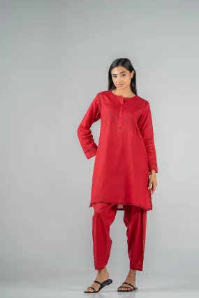 Ego - Zigzag 2 piece - Red - Cotton