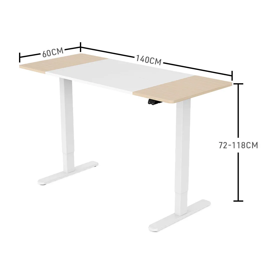 Electric Height Adjustable Standing Desk 140x60cm, 70kg Load - Fortia