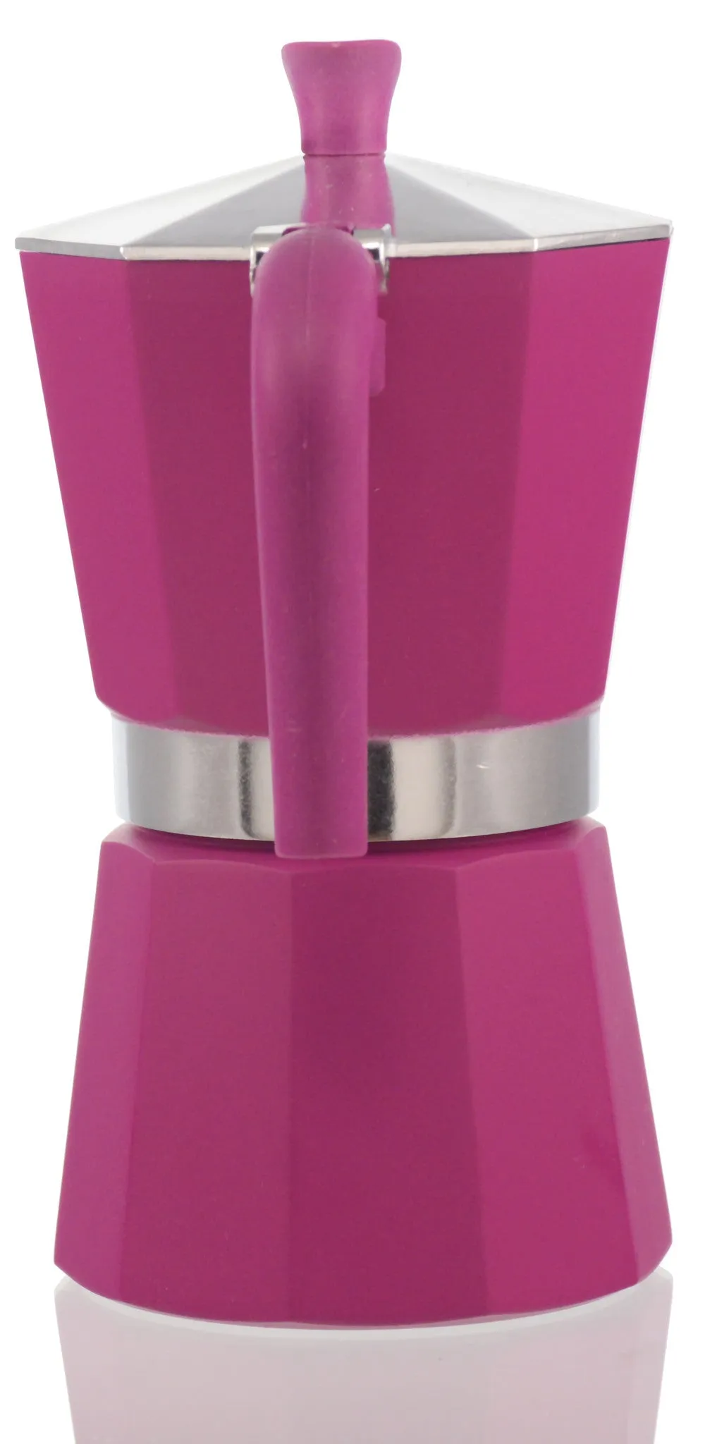 Espresso Coffee Maker Moka Pot: PEDRINI ITALY Polished Aluminium Stovetop Espresso Maker - Pink, available in 4 sizes