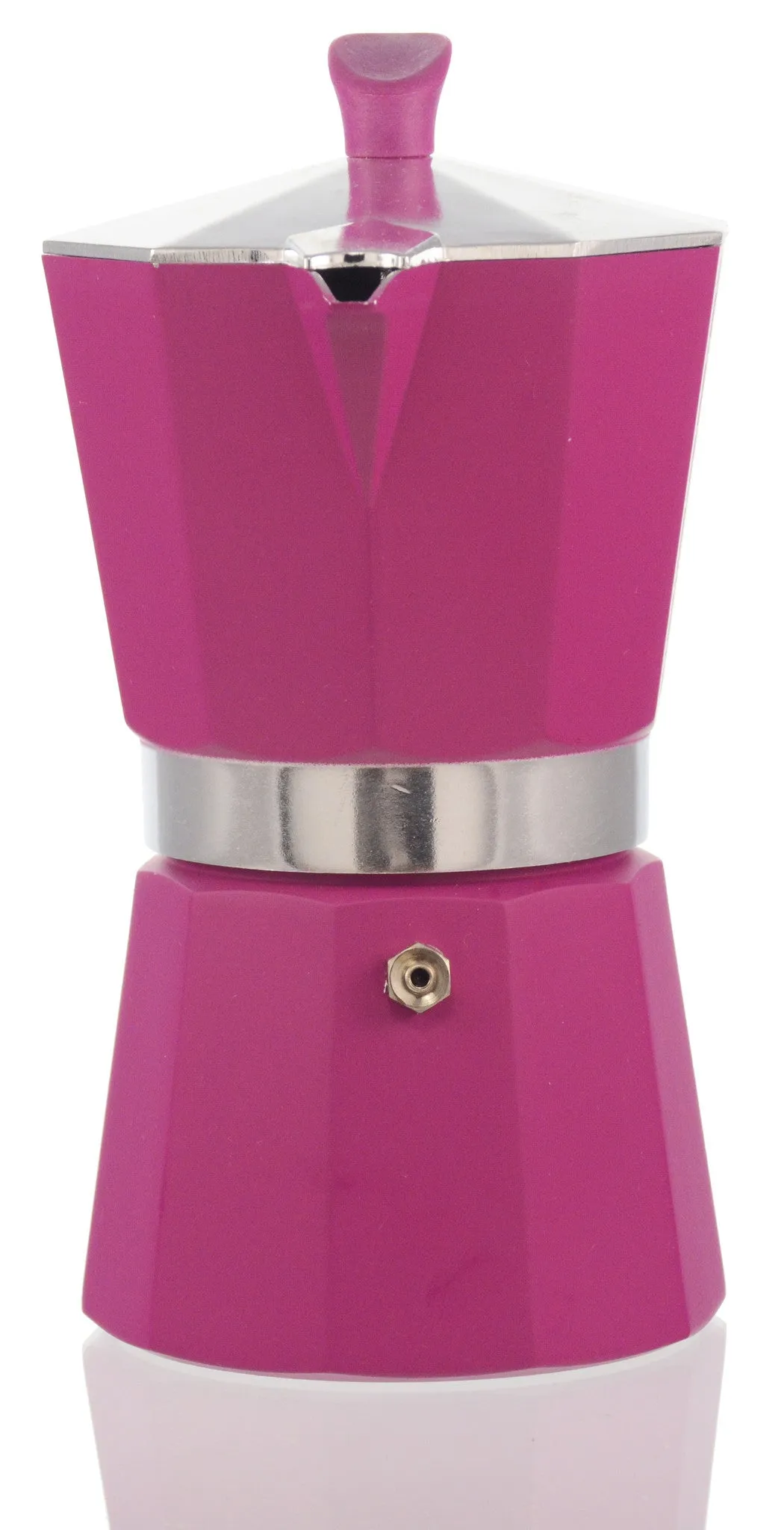 Espresso Coffee Maker Moka Pot: PEDRINI ITALY Polished Aluminium Stovetop Espresso Maker - Pink, available in 4 sizes