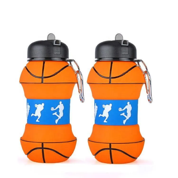 Foldable Silicone Sports Water Bottle – Basketball/Tennis Design 🏀🎾