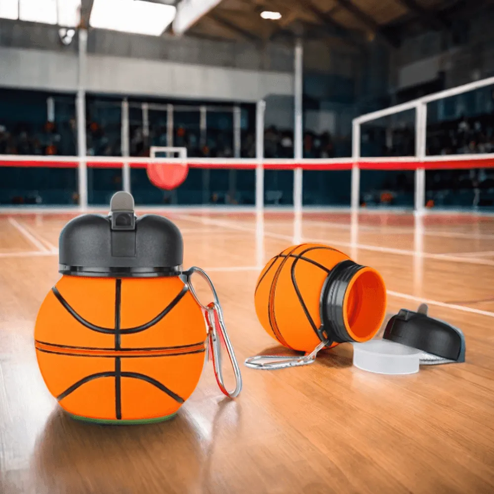 Foldable Silicone Sports Water Bottle – Basketball/Tennis Design 🏀🎾