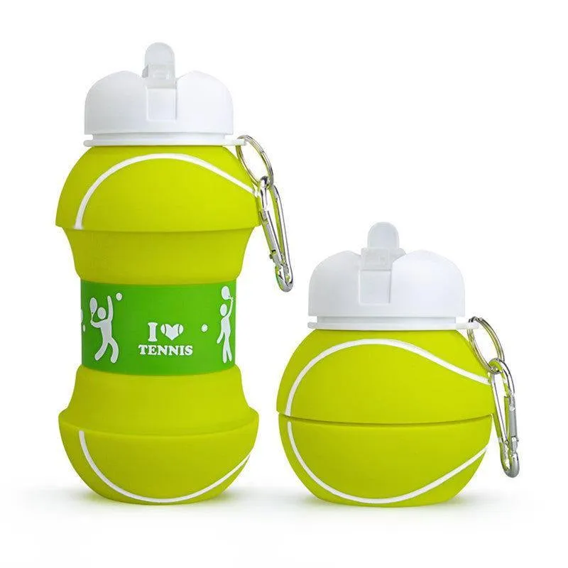 Foldable Silicone Sports Water Bottle – Basketball/Tennis Design 🏀🎾