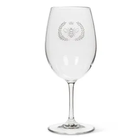 Frosted Bee in Crest Wine Glass