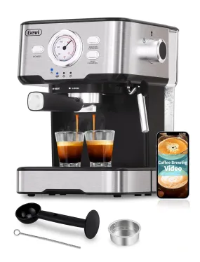 Gevi Espresso Machine 15 Bar Pump Coffee Maker Milk Frother 1.5l Water Tank