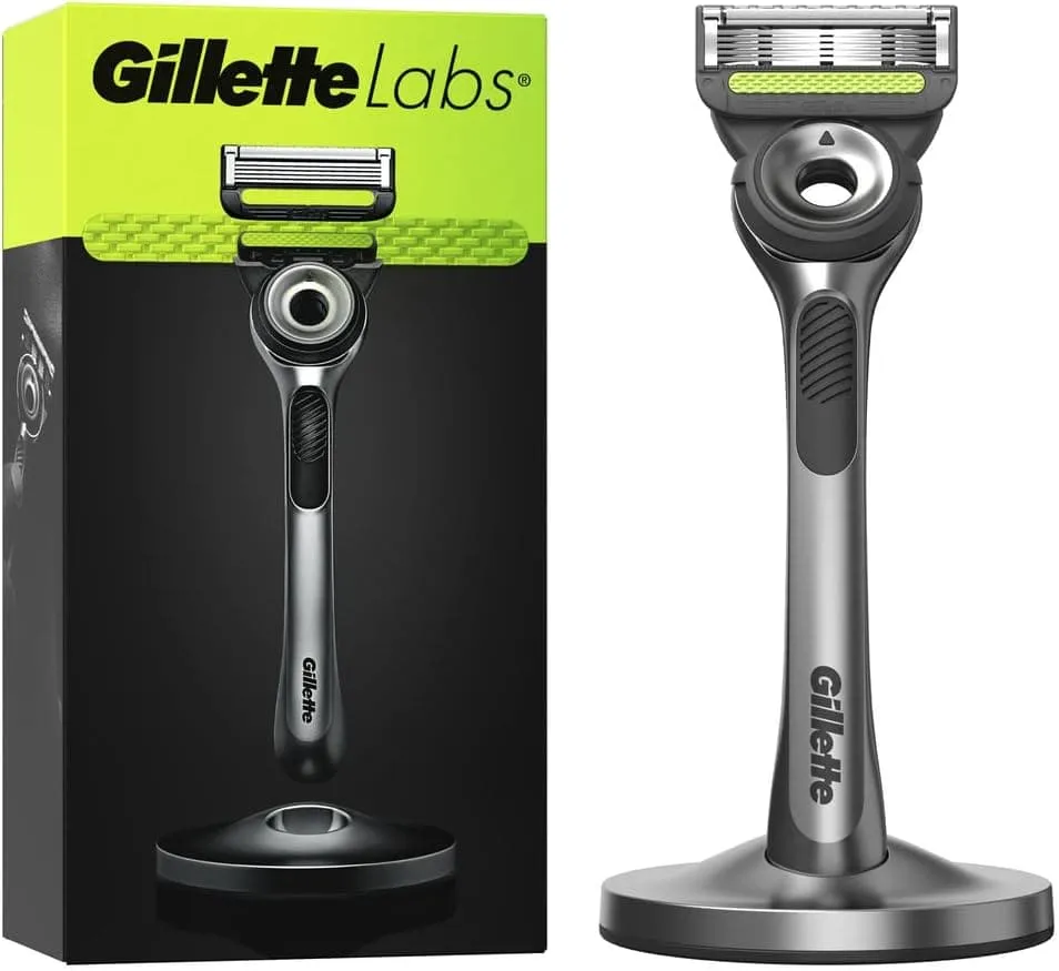 Gillette Labs Men's Razor with Exfoliating Bar - 1 Blade Refill & Premium Magnetic Stand