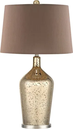 Glass Bottle Table Lamp In Gold Antique Mercury Glass