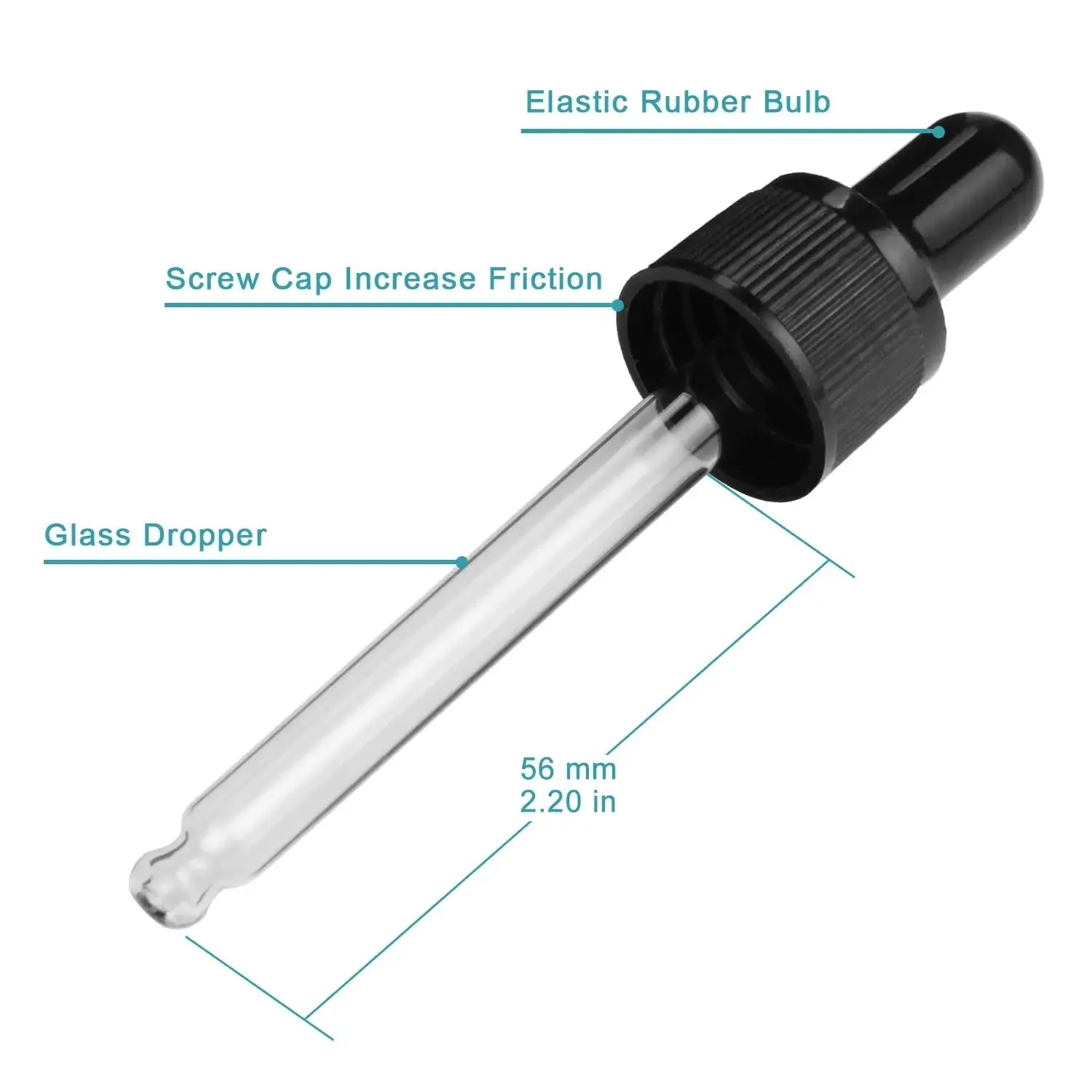 Glass Dropper Bottle with Inner Plug and Label (30 ml, Green)