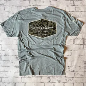 Hammer Down "80s Surf Field Camo" Short Sleeve T-shirt - Stonewash Denim