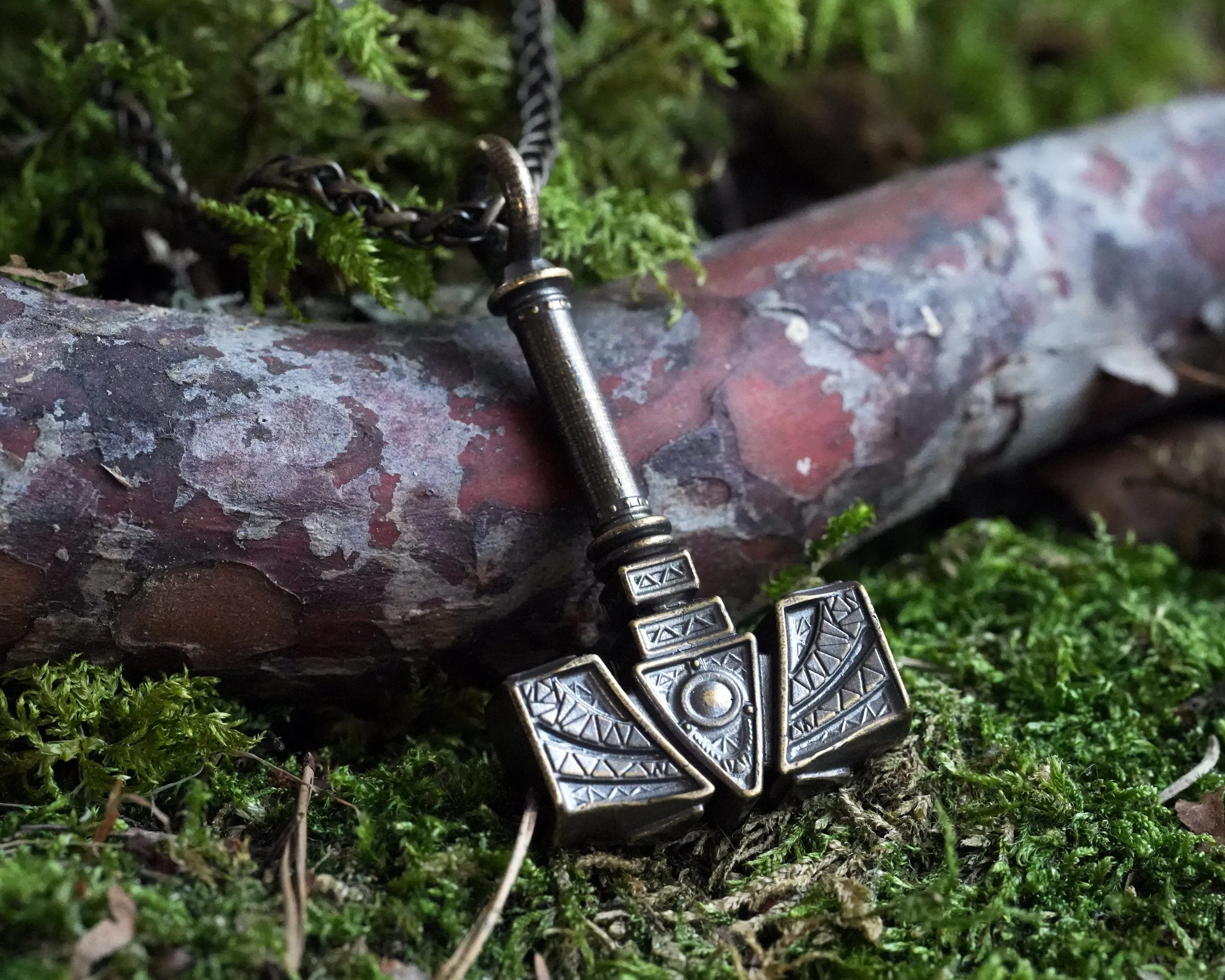 Handmade Viking Thors Hammer Necklace For Men and Women With Strong 22 Inches Long Chain, Brass / 925 Sterling Silver Casting