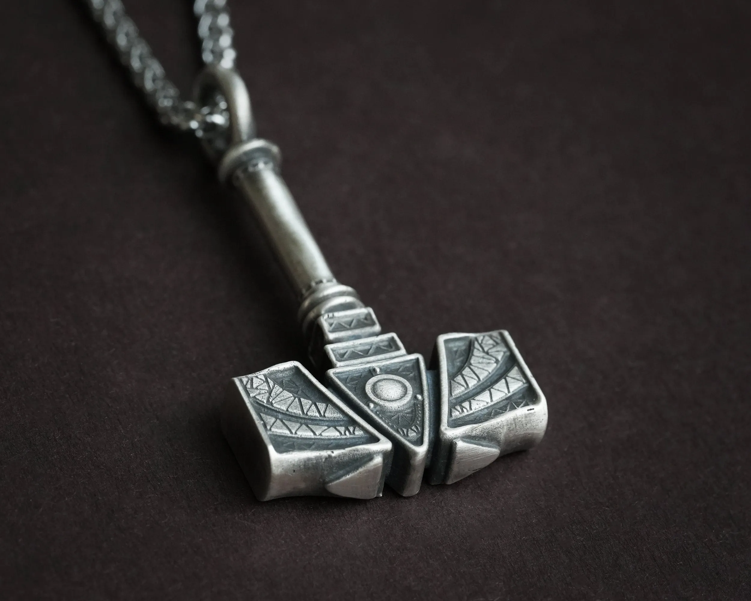 Handmade Viking Thors Hammer Necklace For Men and Women With Strong 22 Inches Long Chain, Brass / 925 Sterling Silver Casting