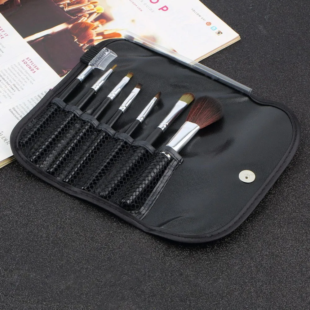 Hot Professional Goat Hair 7Pcs Makeup Brush Set Tools Cosmetic Make Up Brush Set