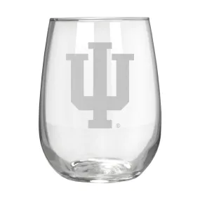 Indiana Hoosiers 17 oz. Stemless Wine Glass