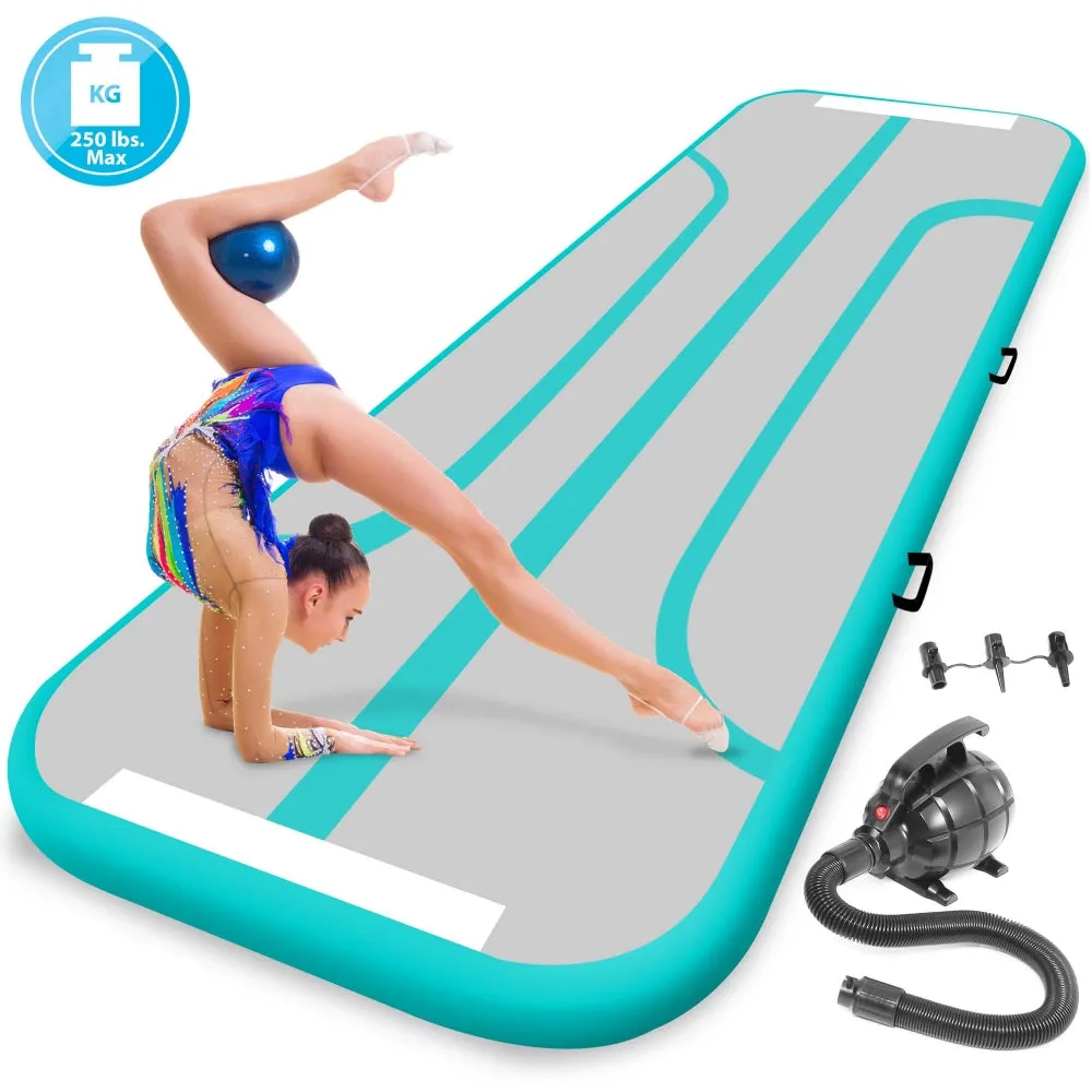 Inflatable Training Air Mat - Gymnastics & Exercise Floor Tumble Mat (9.8’  Ft.)