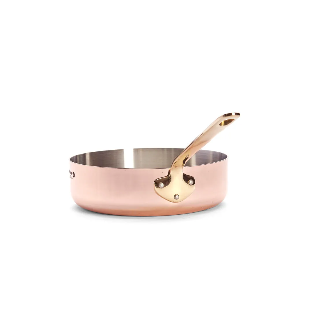 INOCUIVRE SERVICE Copper Sauté Pan with Brass Handles