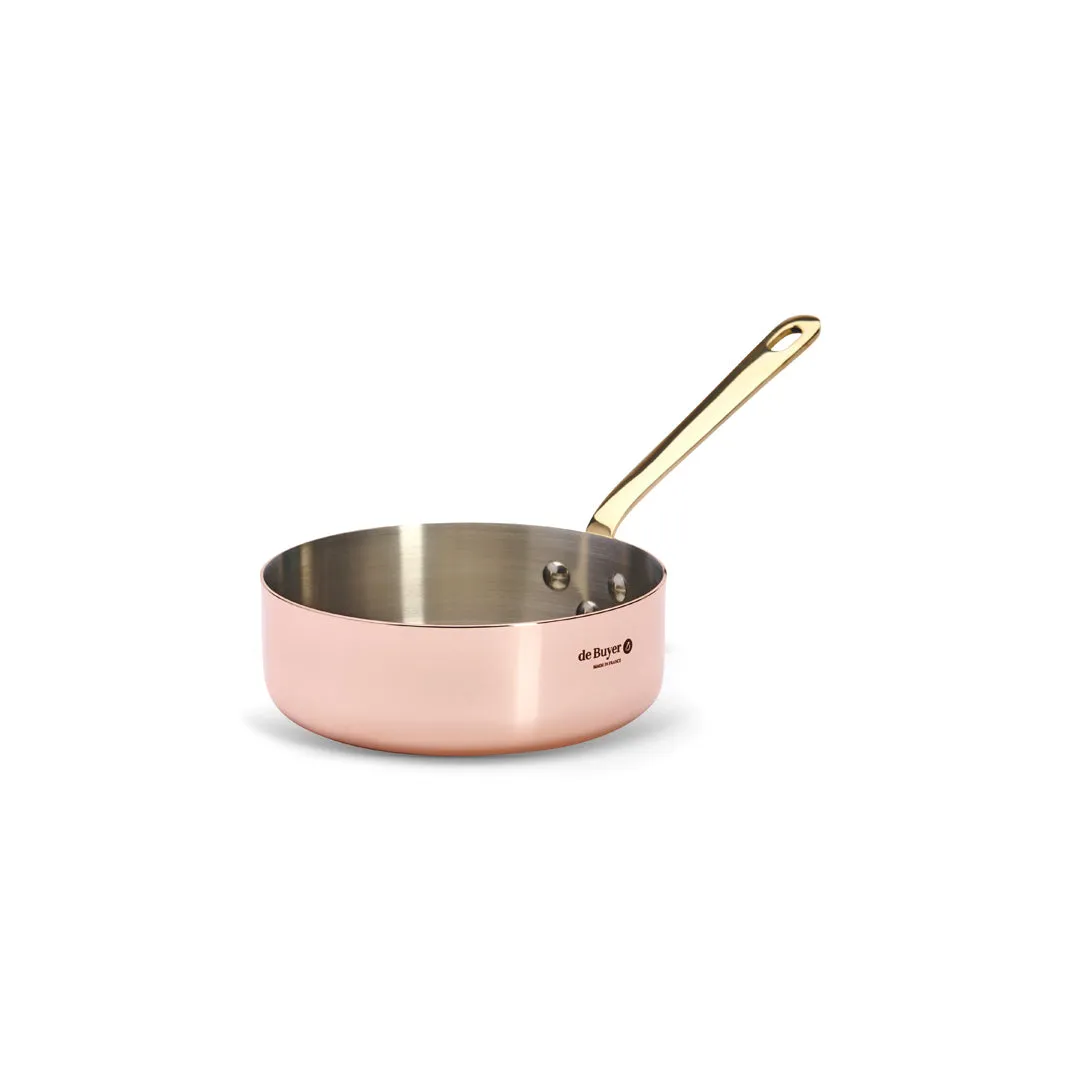 INOCUIVRE SERVICE Copper Sauté Pan with Brass Handles