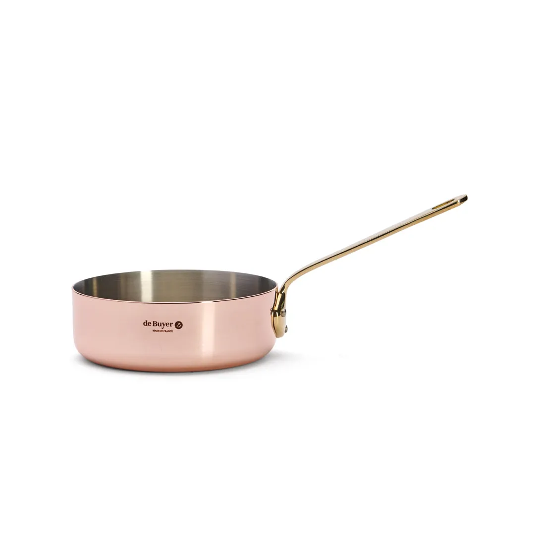 INOCUIVRE SERVICE Copper Sauté Pan with Brass Handles