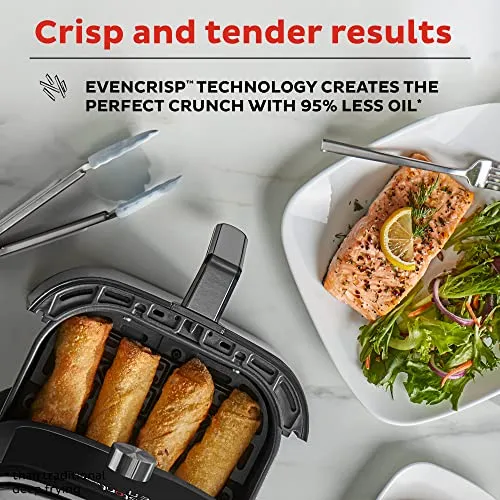 Instant Vortex Plus 6-in-1 6QT Large Air Fryer Oven Combo (Free App With 90 Recipes), Customizable Smart Cooking Programs, Nonstick and Dishwasher-Safe Basket, Stainless Steel