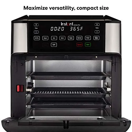 Instant Vortex Pro 10 Quart Air Fryer, Rotisserie and Convection Oven, Air Fry, Roast, Broil, Bake, Toast, Reheat and Dehydrate, 1500W, Stainless Steel and Black