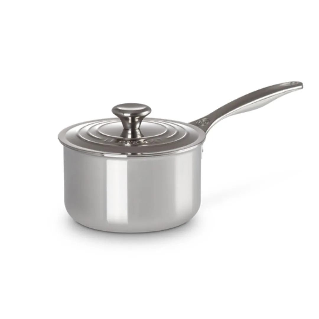 Le Creuset Signature stainless steel saucepan with lid