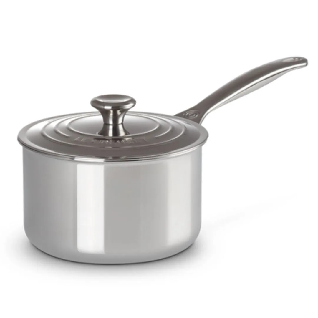 Le Creuset Signature stainless steel saucepan with lid