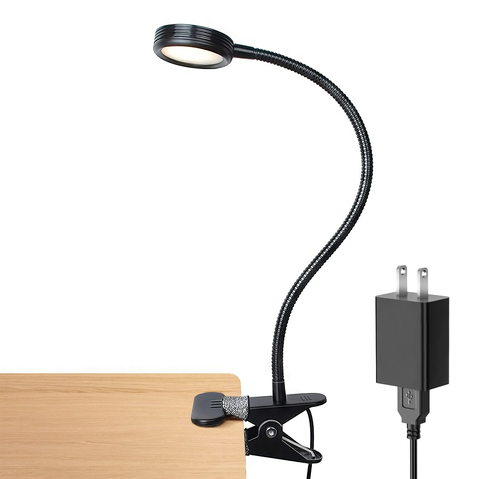 Lepower-tec Flexible Clip On Desk Light with USB Charging