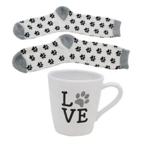 Love Paw Print Mug & Sock Set