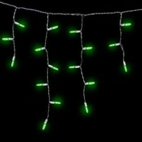 M5 LED Icicle Lights - 70 Count - Green - White Wire - Case of 6