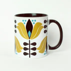 Mid Century Modern Lotus Flower Mug