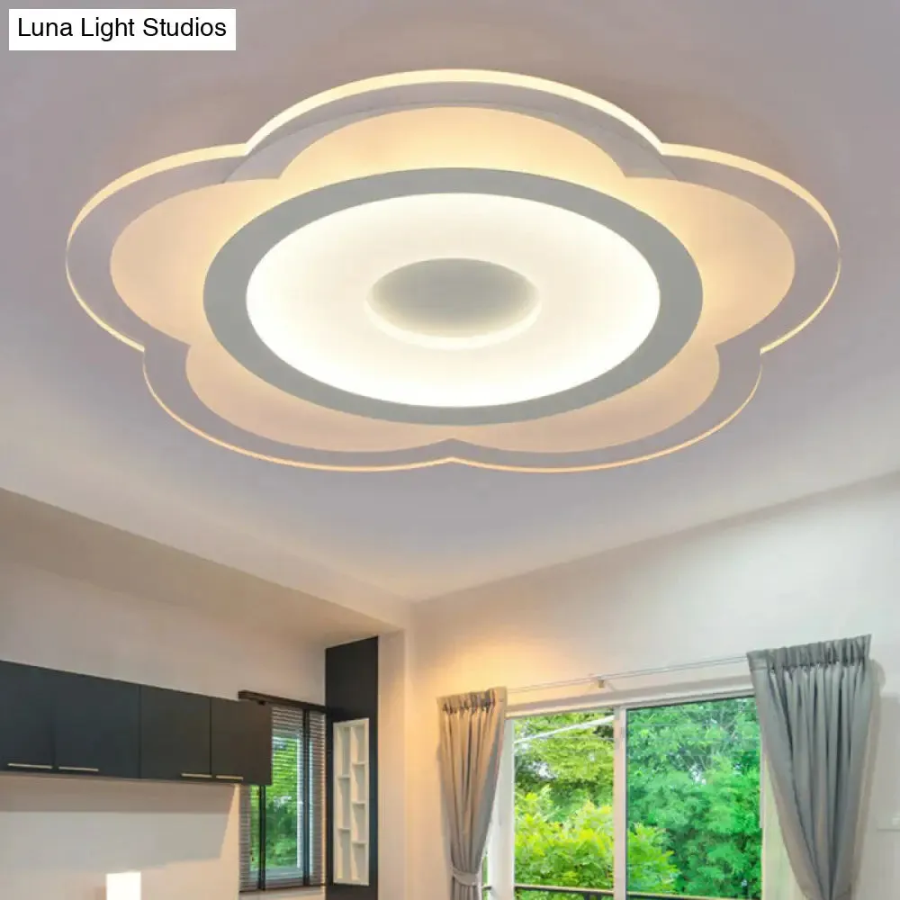 Modern Clear Acrylic Floral LED Flushmount Ceiling Light for Living Rooms