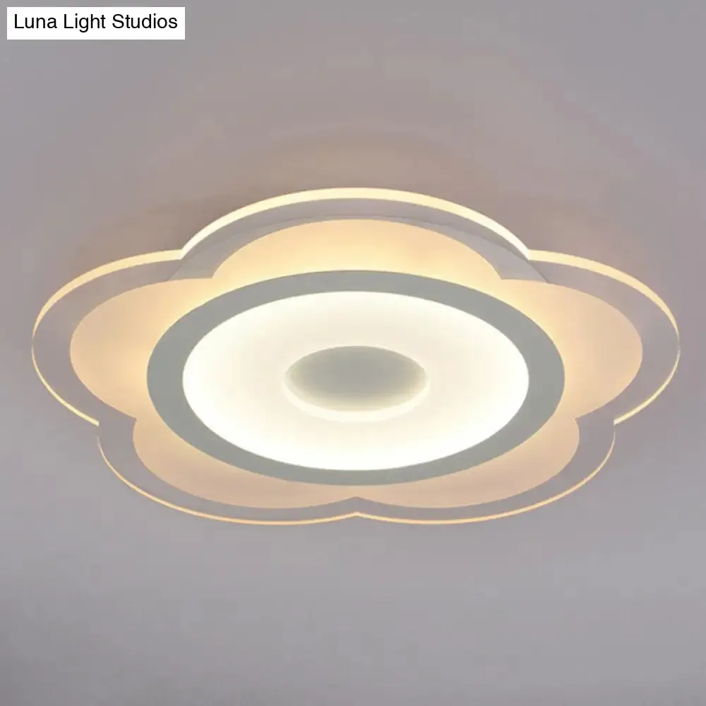 Modern Clear Acrylic Floral LED Flushmount Ceiling Light for Living Rooms