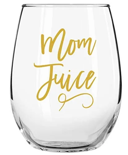 Momstir Mom Juice Funny Wine Glass 15oz for Mammas - Mother's Day All Year Round - Elegant Libbey Tumbler