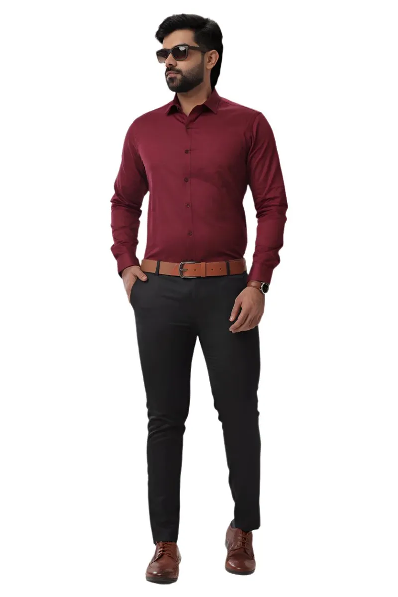 Monti - Maroon Formal Shirts for Men | Ariser