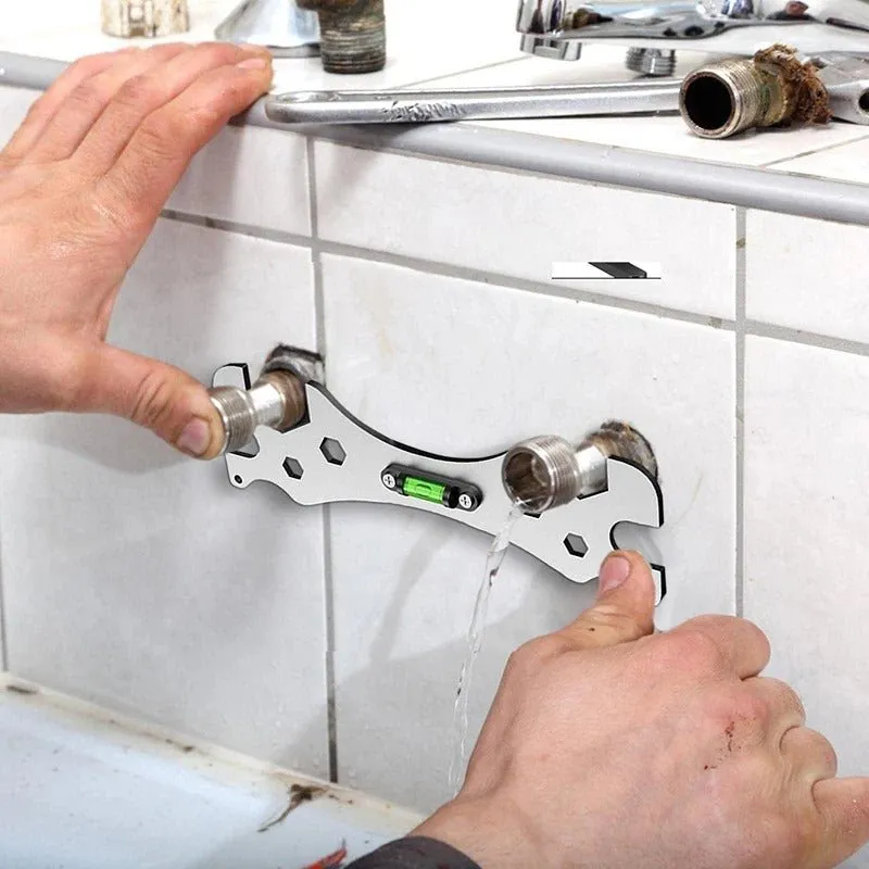 Multifunctional Wrench with Level -  Universal Repair Wrench Bathroom Installation and Maintenance