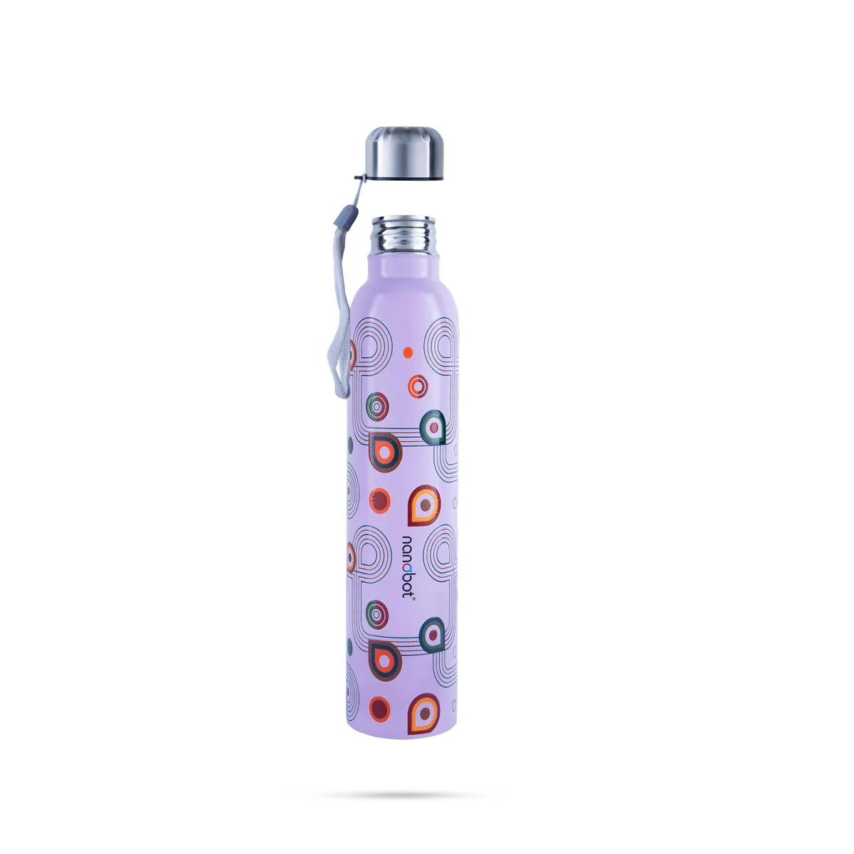 Nanobot Sleek Water Bottle - 715 ml | Akua Colour Water Bottle/ 12 x 2.5 Inches/ Stainless Steel Water Container for Home