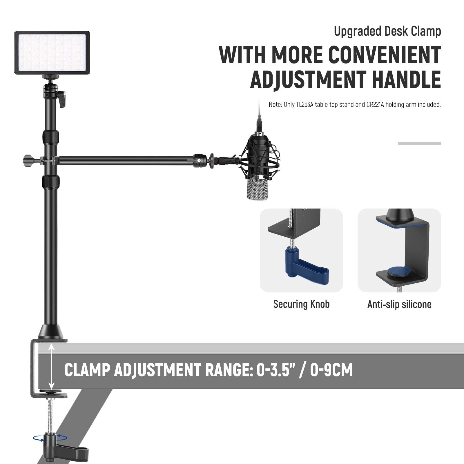 NEEWER Tabletop Camera Mount Light Stand With Flexible Arm