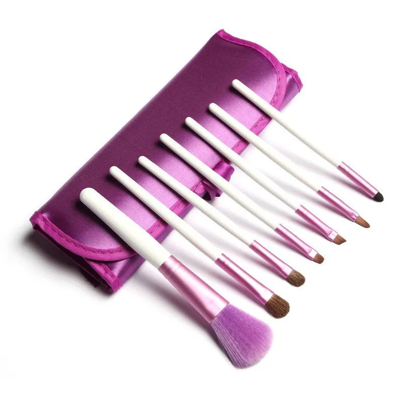 New Classical Fashion Lady Face Comestic Brushes Tool Set 7Pcs Makeup Brush Kit Bag Pouch Women Make up Cases