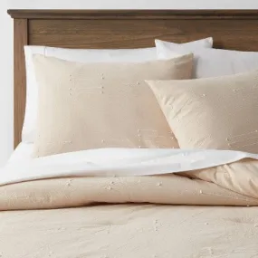 New - Threshold Comforter Set Cotton Decorative Clipped Year-Round