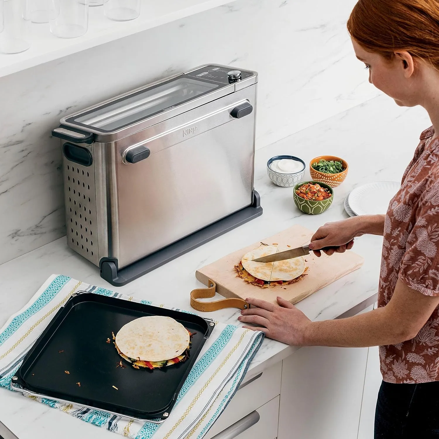 Ninja FT205CO Digital Air Fry Pro Countertop 10-in-1 Oven w/Extended Height, XL Capacity, Flip Up & Away Storage, with Air Fry Basket, Sheet Pan, Broil Rack, Wire Rack & Crumb Tray, Silver (Copy)