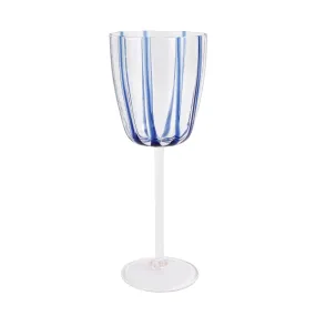 Nuovo Stripe Blue Wine Glass