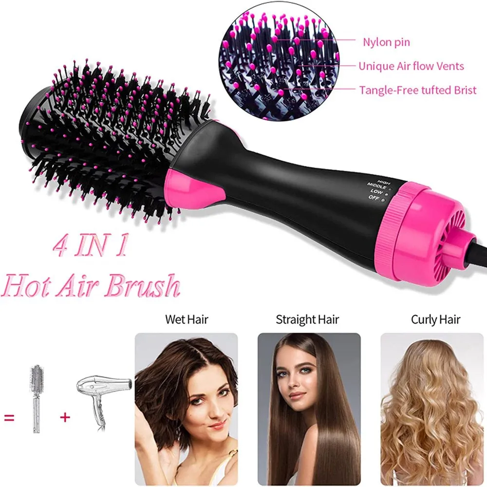 One Step Hair Dryer Brush, 4 in 1 Hair Dryer and Styler Volumizer Professional Hot Air Brush for Drying, Straightening, Curling, Salon for Valentine'S Day Gifts for Women