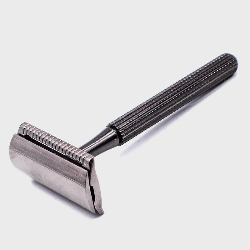 Parker - 78R-GR Safety Razor, 3 piece, Slim Head, Textured Graphite and Gunmetal Handle