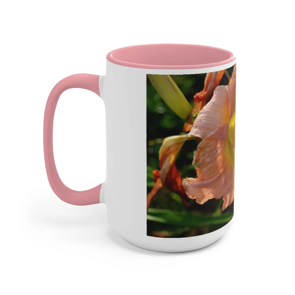 Peach and Yellow Flower Accent Mug