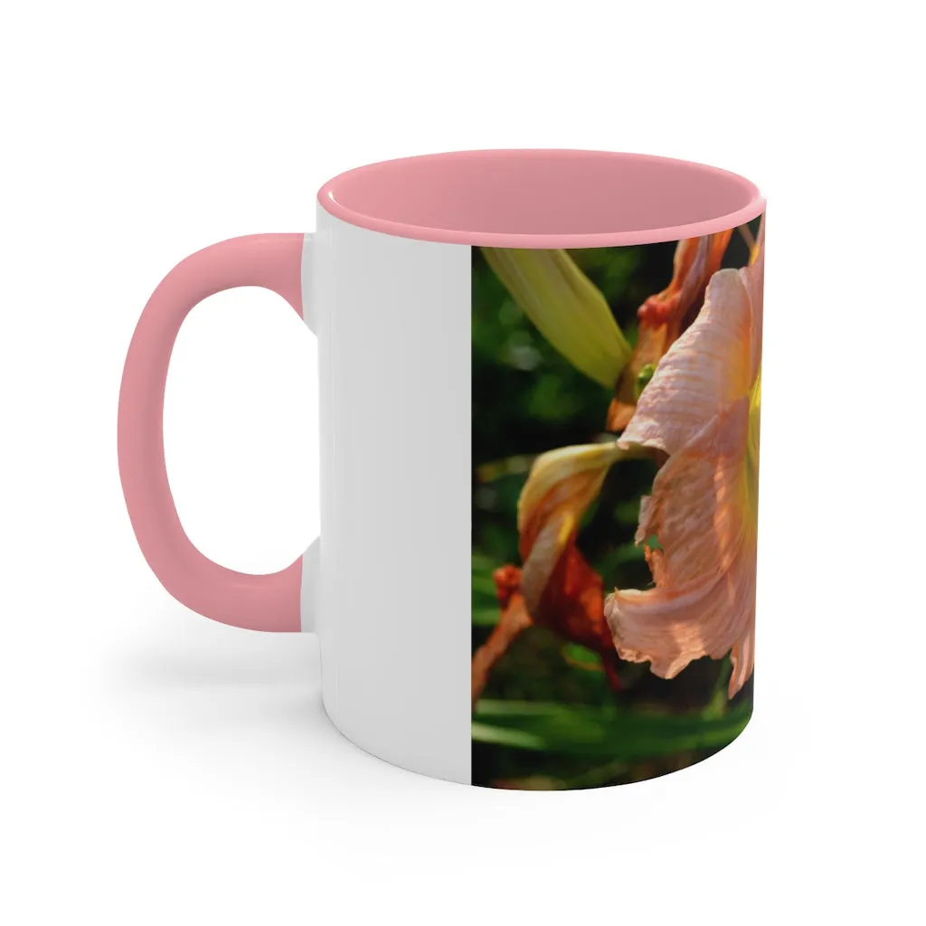 Peach and Yellow Flower Accent Mug